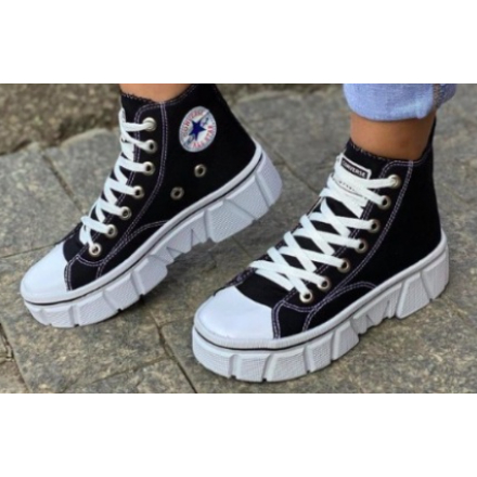 TÊNIS CONVERSE ALL STAR CHUCK TAYLOR PLATAFORMA PRETO CANO BAIXO - TEAHUPOO  SKATE SHOP