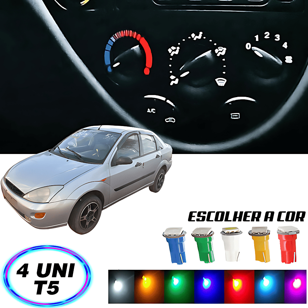 Lâmpada T5 Comando de Ar Ford Focus Mk1 4 Peças