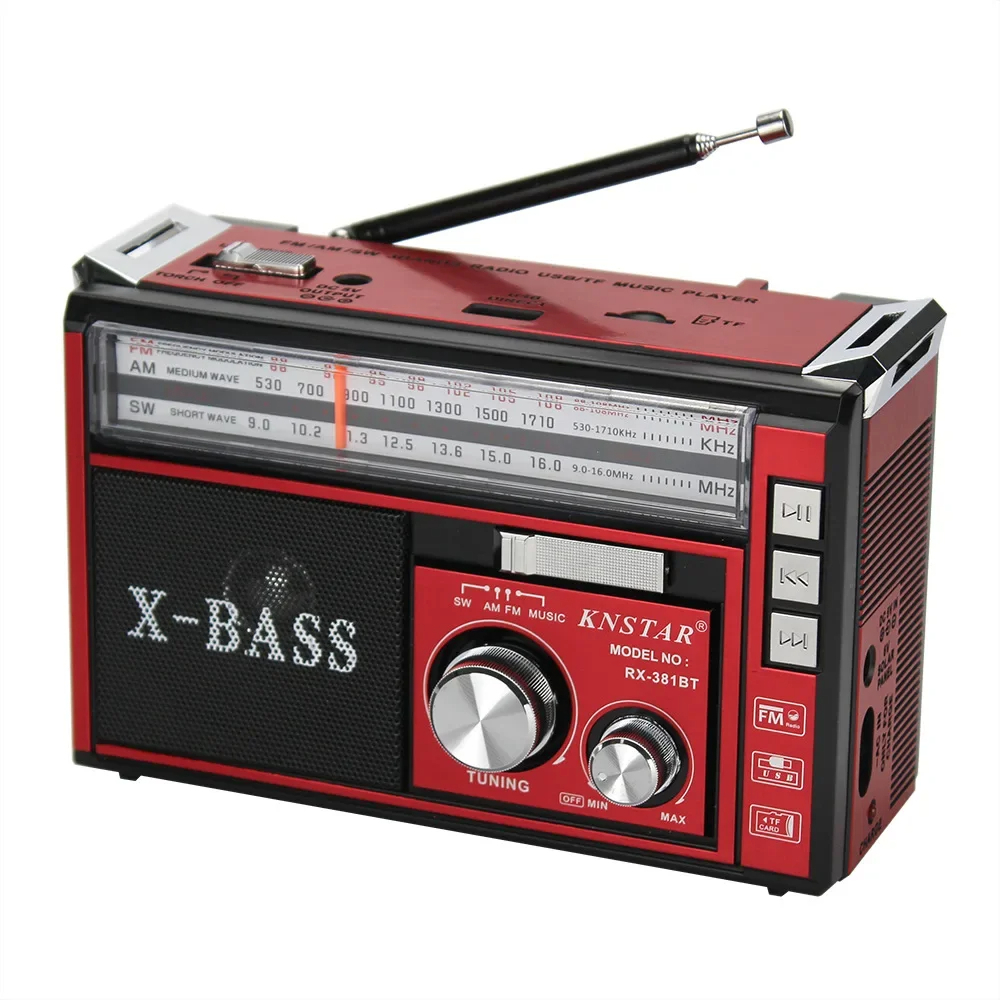 Caixa de Som Radio Portátil Retro Bluetooth Carregador Solar