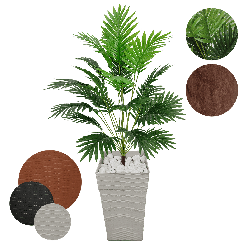 Coqueiro Artificial Permanente Grande Vaso Decorativo Ratan