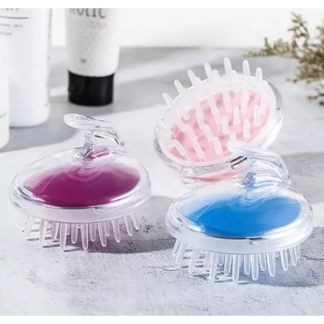 Escova Massageadora Couro Cabelo para Lavar os Cabelos de Silicone Transparente