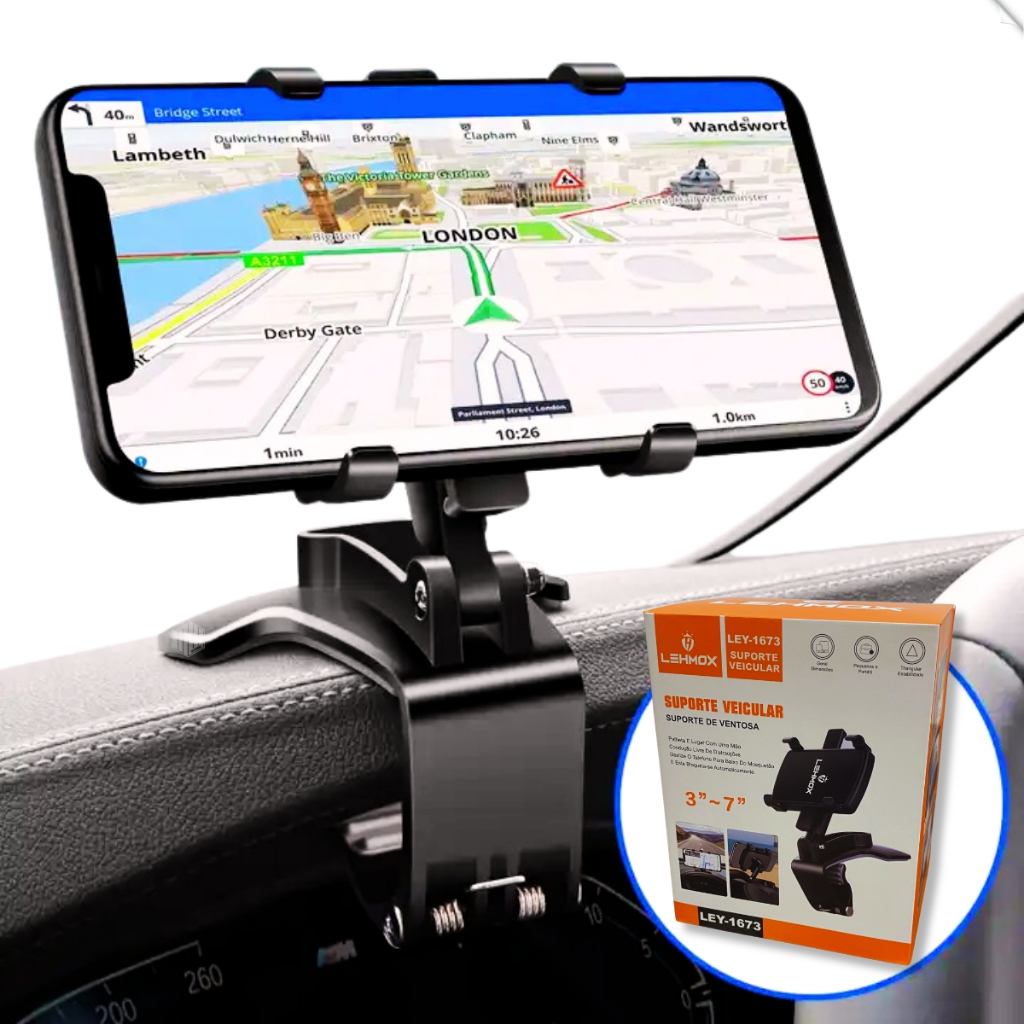 Suporte Celular Carro Painel 360º ajustável Suporte Universal