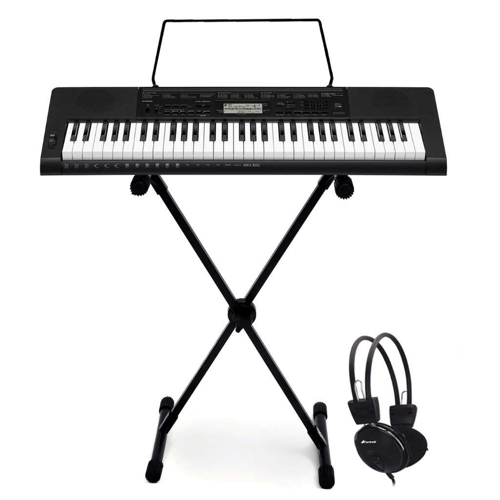 Kit Teclado Casio Arranjador CTK-3500 Musical 5/8 Sensibilidade Com ...