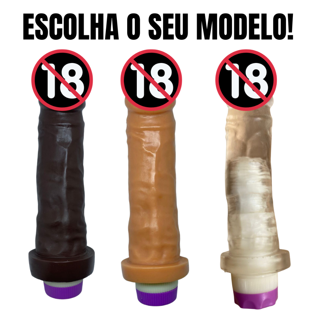 Consolo Peniano Dildo Penis de Borracha Vibrador 3 Modelos Pinto de Silicone