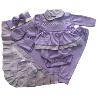 Kit Saída Maternidade Contemporâneo 7 Peças , roupas de bebê menina