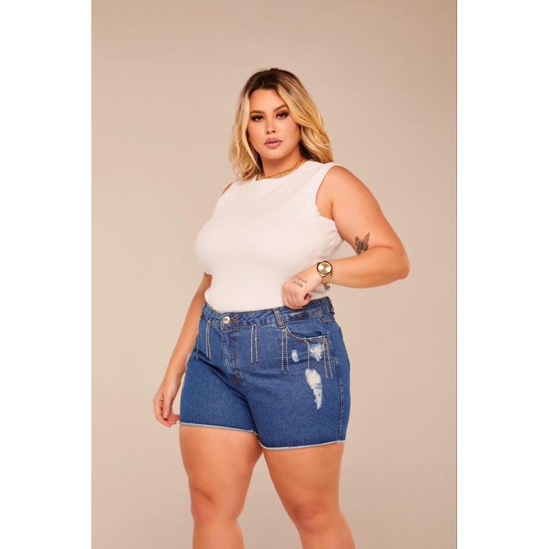 Shorts Feminino Plus Size Jeans