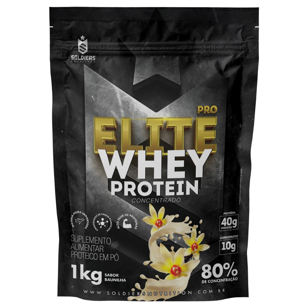Elite Pro Whey Protein Concentrado 80% – 1kg – Soldiers Nutrition