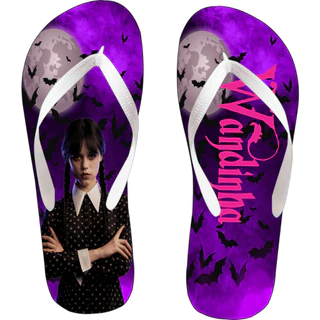Chinelo Personalizado da Wandinha Addams com seu nome