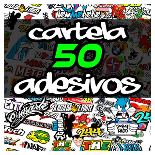 Cartela De Adesivos 50 Unidades Para Carro Bike Moto Caminhão Lançamento
