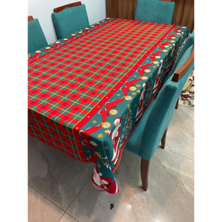 Toalha de Mesa Retangular Para 6 Lugares Xadrez Vermelho 1.45m x