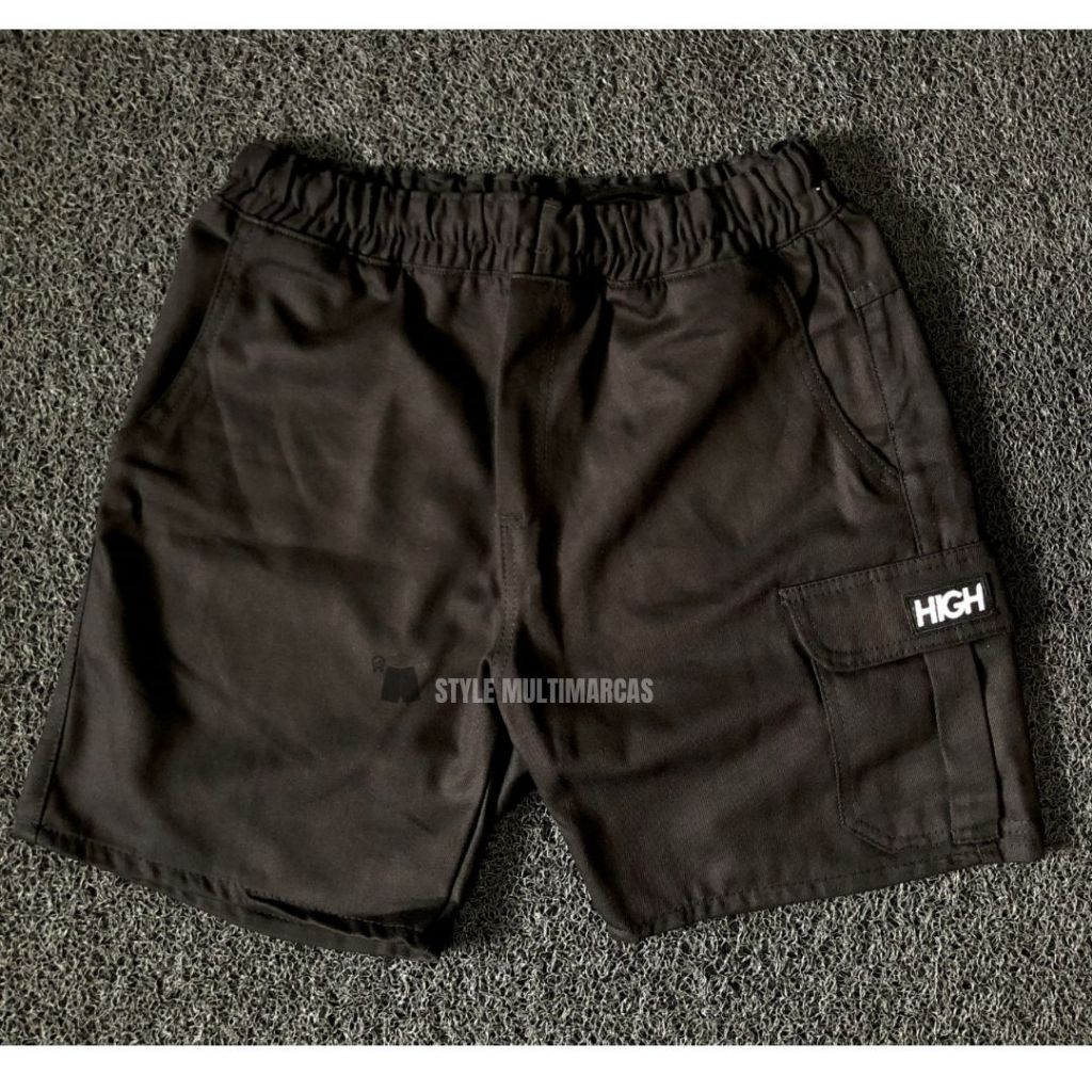 Bermuda Cargo Short Masculino Reto Brim Casual Dia a Dia Algodao