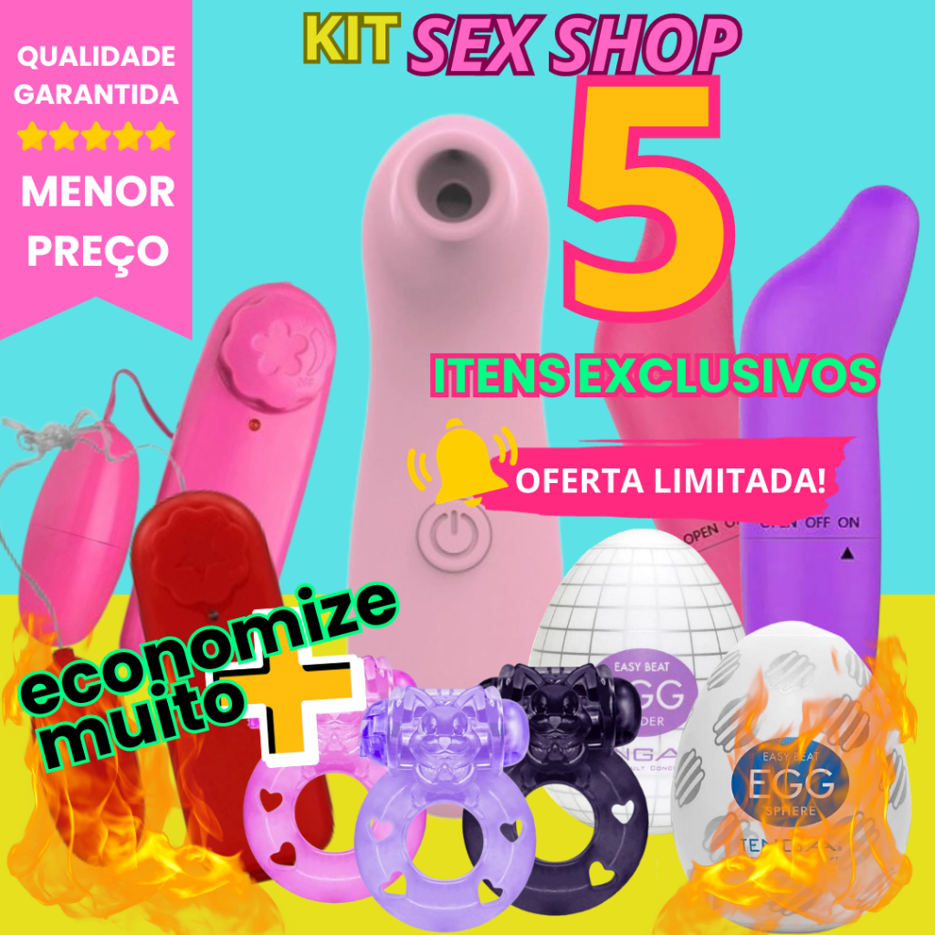 Kit C5 Itens Estimulador Pulsador Clitóris Vibrador Golfinho Biquinho Egg Masturbador 0859