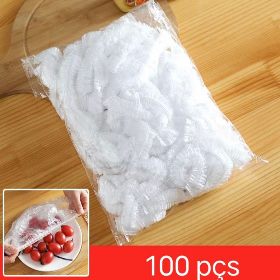 kit 4pct 400 pçs/conjunto de filme plástico descartável PE, capa transparente minimalista para alimentos para cozinha