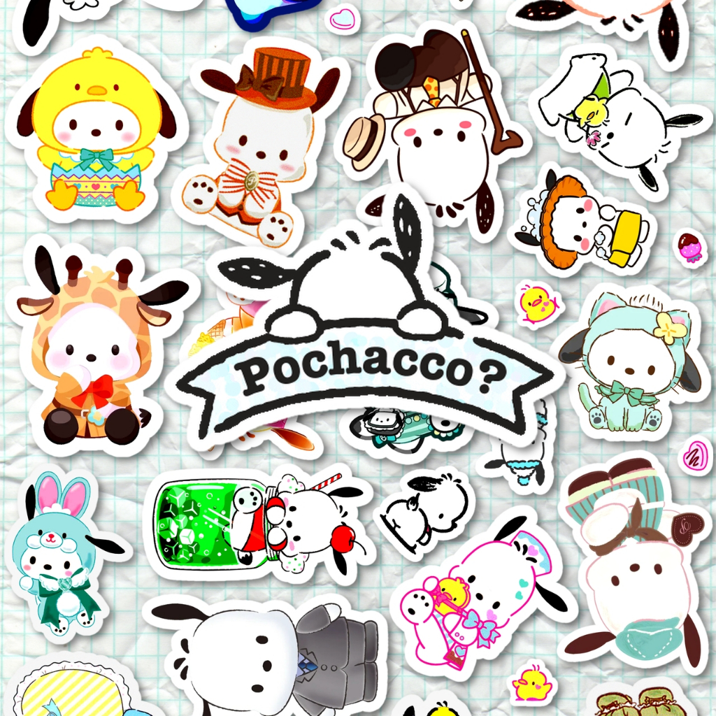 Pack de Adesivo Pochacco ♡ Sanrio ♡ Hello Kitty e Amigos ♡ Cachorro ...