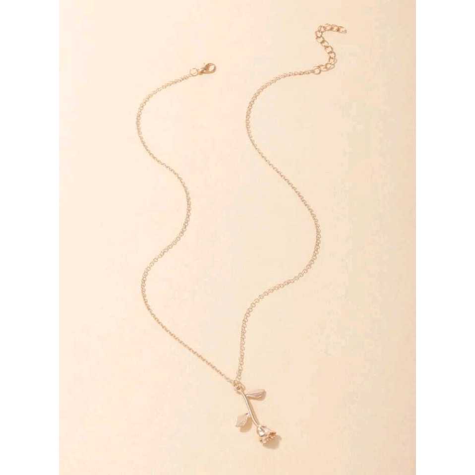 Colar Choker Gargantilha Feminina Pingente Flor Dourada