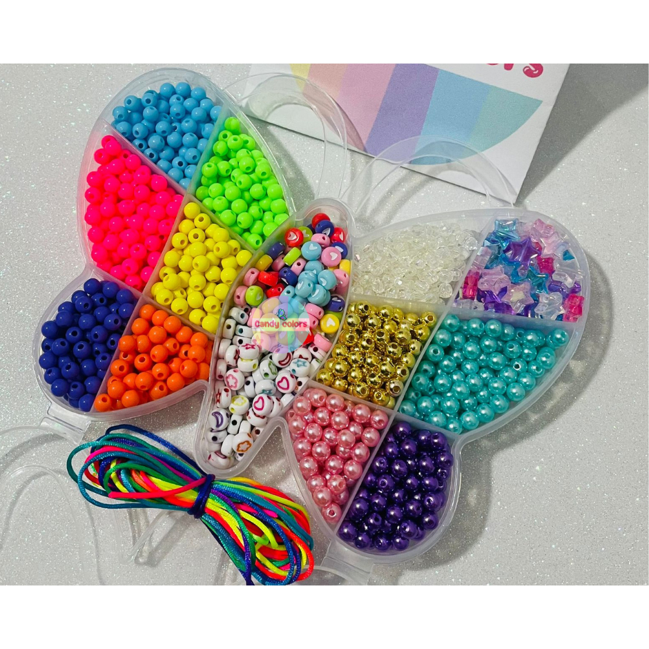 Kit de Borboleta completo para miçanga 1400 pçs + Fio cetim