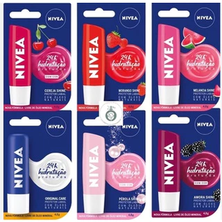 KIT NIVEA LIP BALM PROTETOR LABIAL HIDRATANTE 4,8G ** 2 UNIDADES **