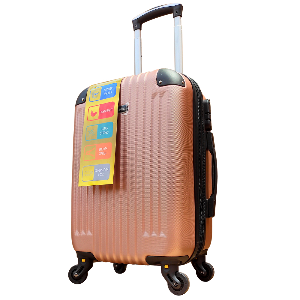 Mala De Bordo 52x32x24 Com Extensor Rodinhas Giro 360º Em Material Abs Cor Rosé