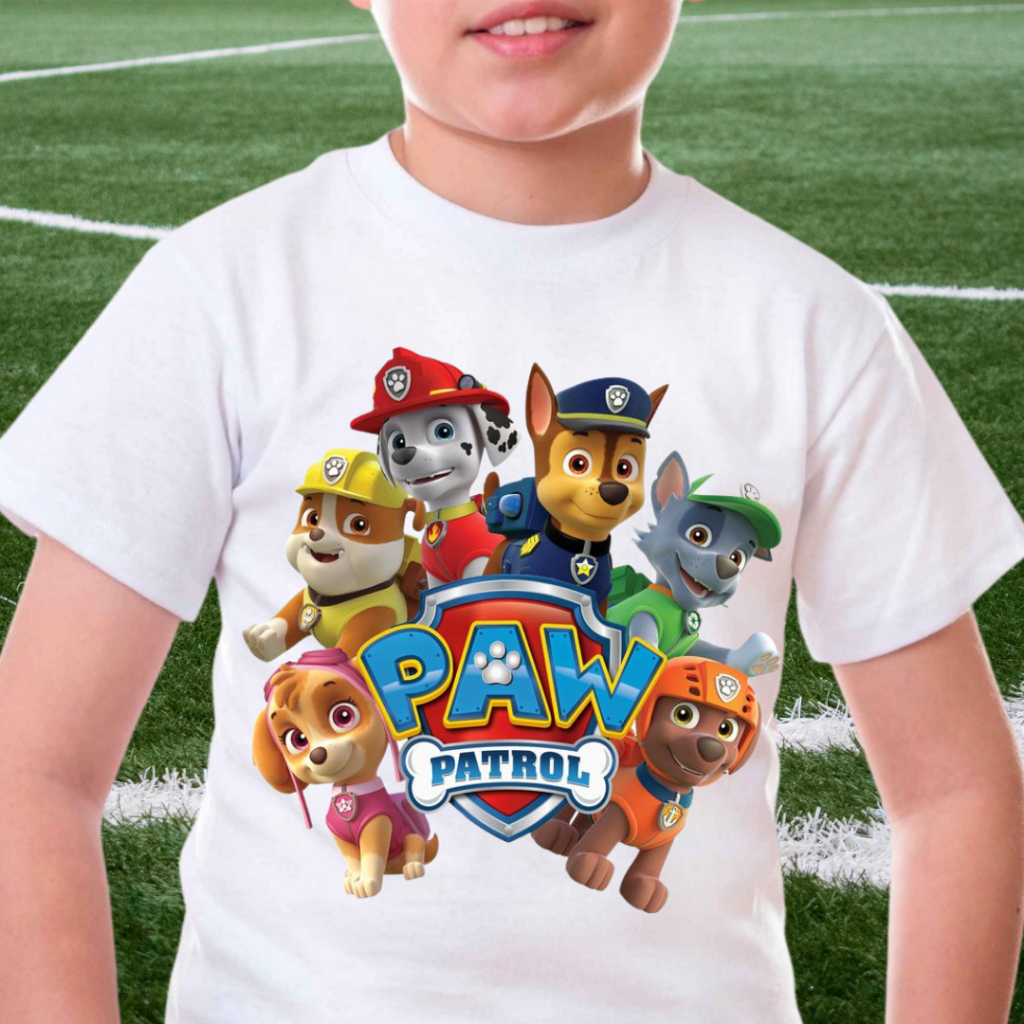 Linda Camiseta Infantil Criança Patrulha canina T-shirt Blusa unissex Personagem Personalizada Envio rapido