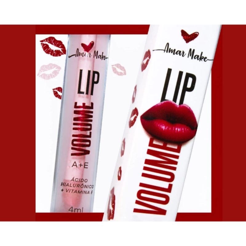 Gloss Lip Volume Aumenta Lábios Vitamina A E / AMAR MAKE Shopee Brasil