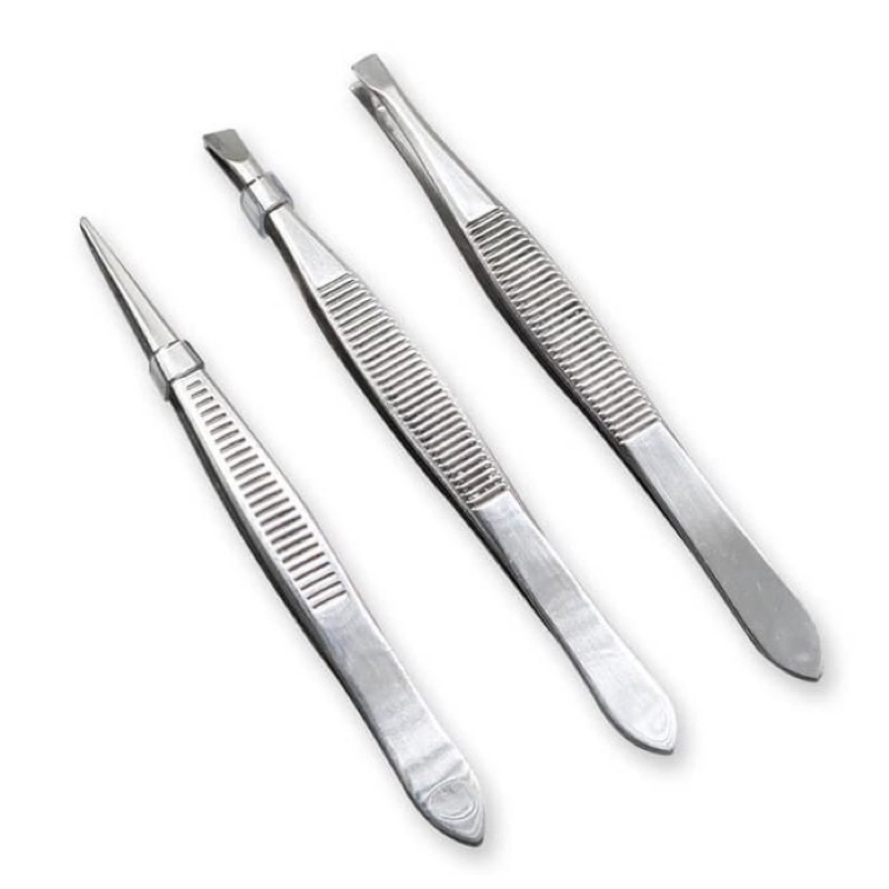 Trio de Pinças - Ponta Reta, Fina e Chanfrada | Shopee Brasil