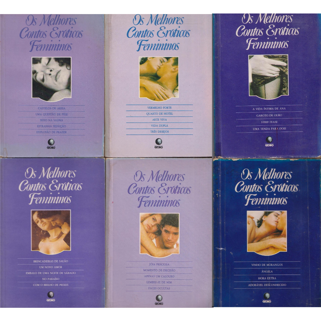 Os Melhores Contos Eróticos Femininos 6 Livros Lote/Kit - Editora Globo  1990 | Shopee Brasil