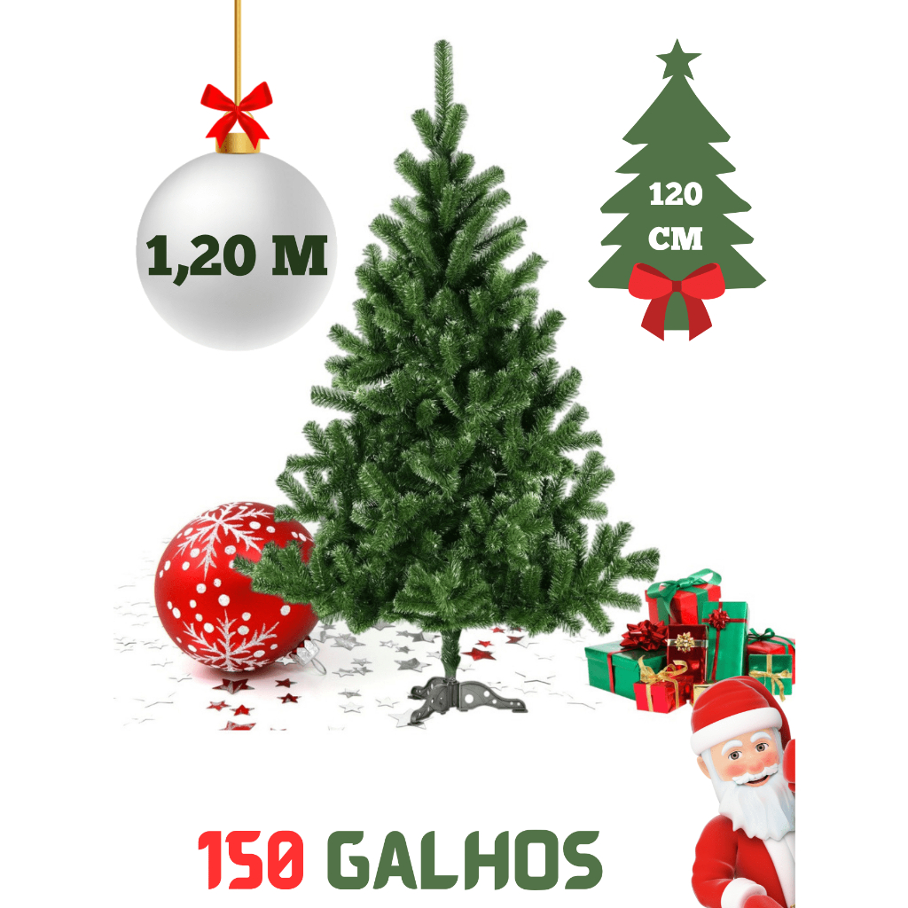 Árvore Natal Verde 180cm 320 galhos Pinheiro Grande