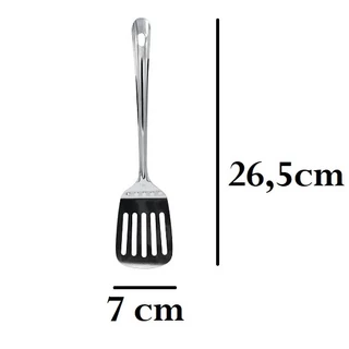 Espátula Vazada De Aço Inox  26,5x7Cm Para Cozinha Original Line Prática E Fácil De Se Usar em Oferta na Shopee