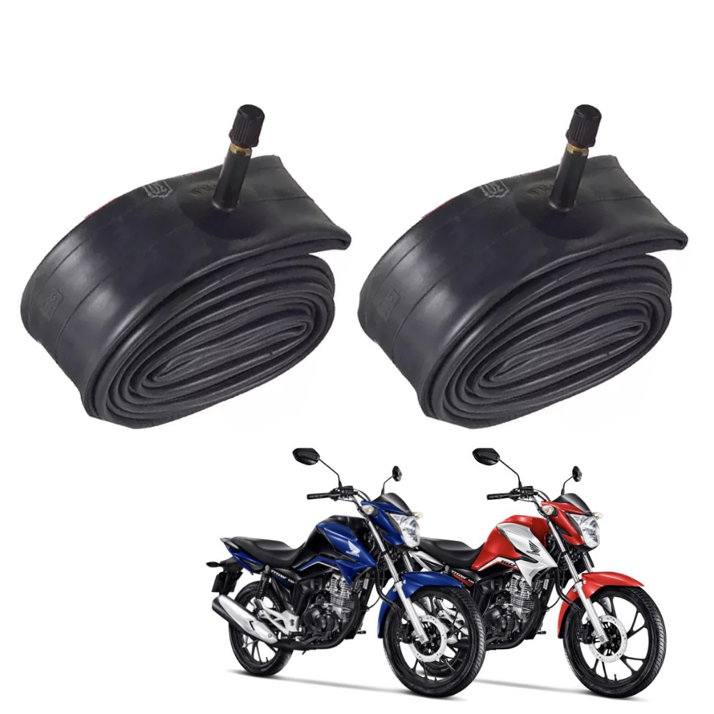 Kit C/ 2 Câmara Ar Pneu 18 Moto Cg Titan Fan 125 150 160