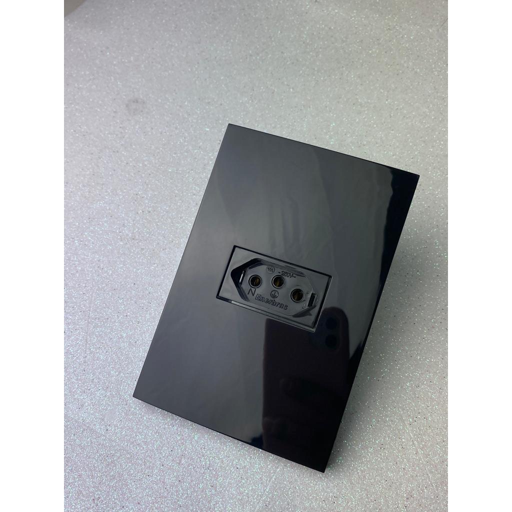 CJ TOMADA 20A HORIZONTAL 4x2 - ENERBRAS DUBAI PRETO - ED5429-EN/P