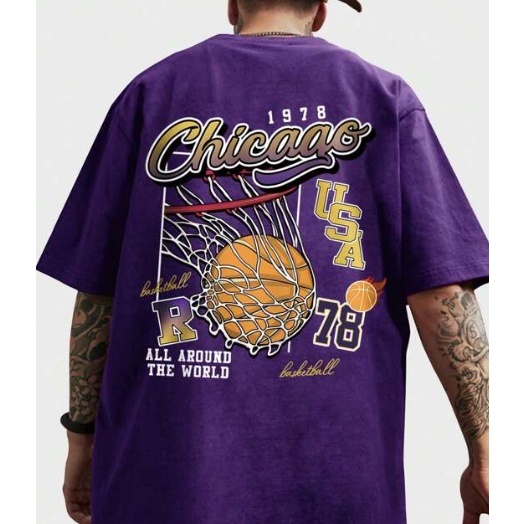 Camiseta Chicago Basquete Algodão Lançamento Unissex Plus Size Envio Rapido