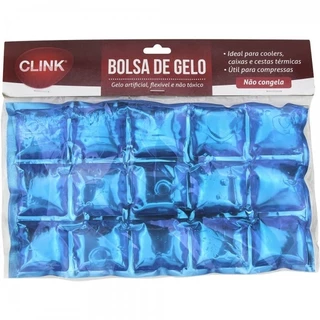 Bolsa De Gelo Gel 25x15CM Flexivel Com 15 Cubos Para Compressa Isopor Clink