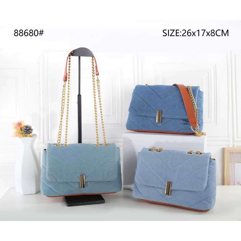 Bolsa Feminina Jeans Alça de Corrente Ombro ALEATÓRIO 88680 | Shopee Brasil