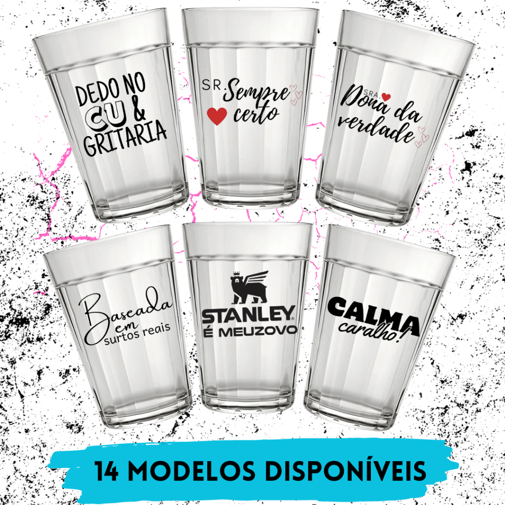 Copo Americano Bar 190 ml Nadir Personalizada Frases Desmotivacionais ou Motivacionais
