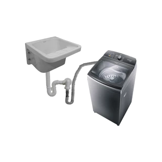 Adaptador Com Sifão Saída Agua Maquina 2 Em 1 Lavar Roupa/Lava Louça ou Lava e Seca p/ Tanque ou Pia