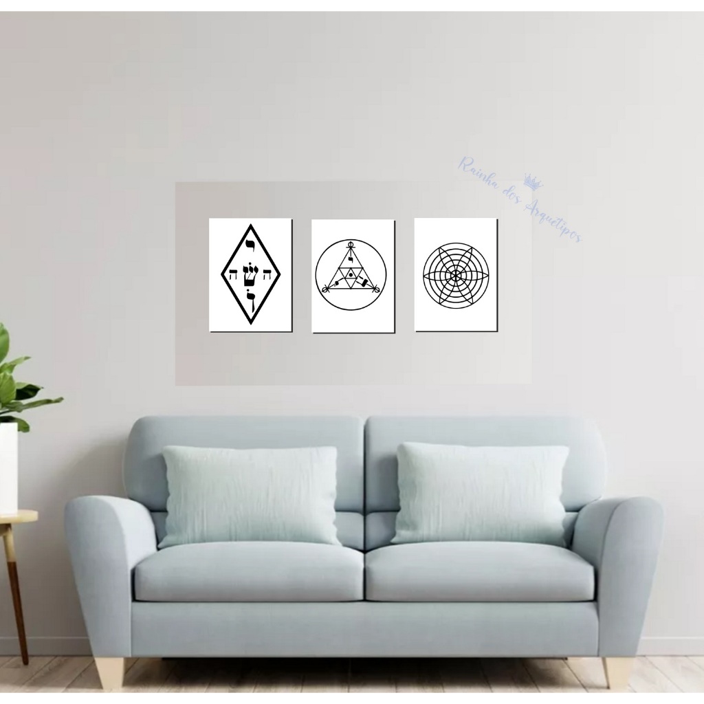 3 Quadros Radiestesia Yoshua - Scap - Harmonia - Personalizado