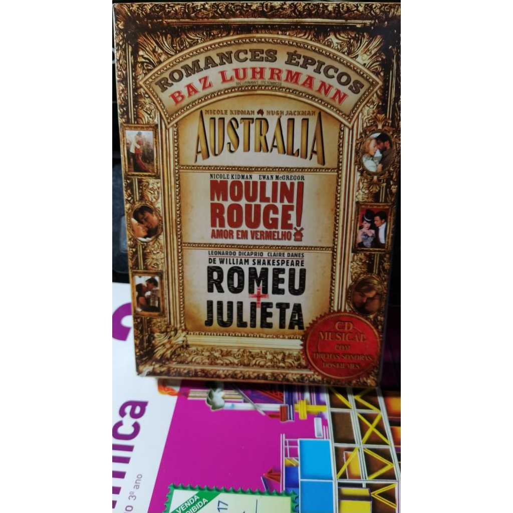 DVD BOX austrália moulin rouge! amor em vermelho romeu+julieta romances ...