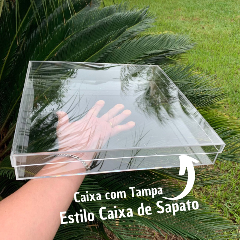 Caixa Acrílica 35x35x5 presente padrinhos casamento lembrancinhas personalizado