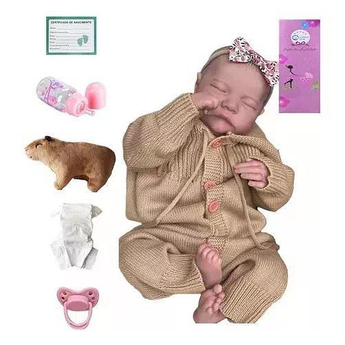 Boneca Bebê Reborn Carol Corpo Inteiro Silicone P/ Dar Banho :  : Brinquedos e Jogos