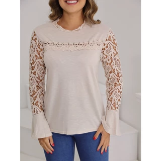 CAMISA LISA MANGA LONGA MANGA BOCA GRANDE