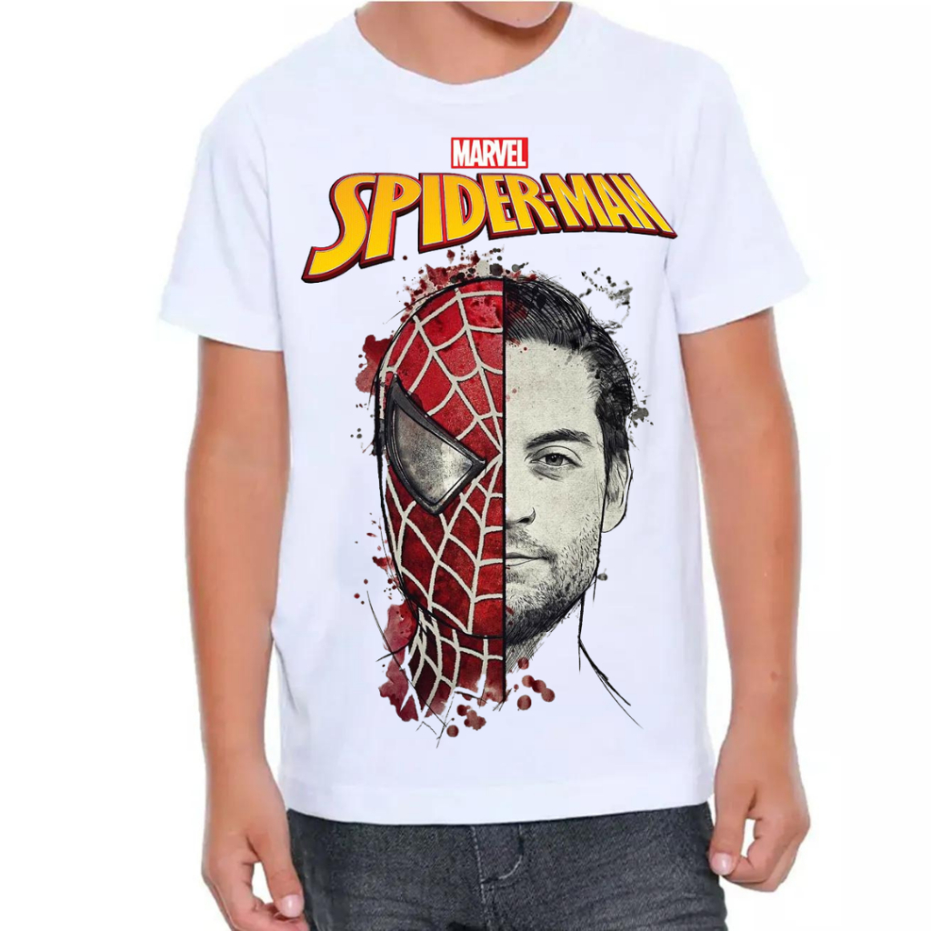Camisa-camiseta Adulto e infantil Homem-aranha T-shirt Blusa