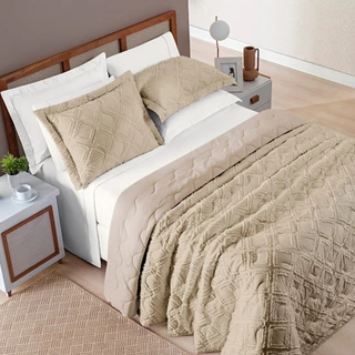 Cobre Leito King 300 Fios Dupla Face 3 peças Boho Minimalista Micropercal