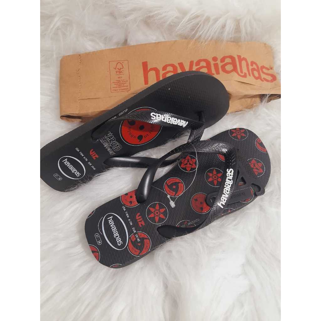 Chinelo Havaianas Top Naruto Preto