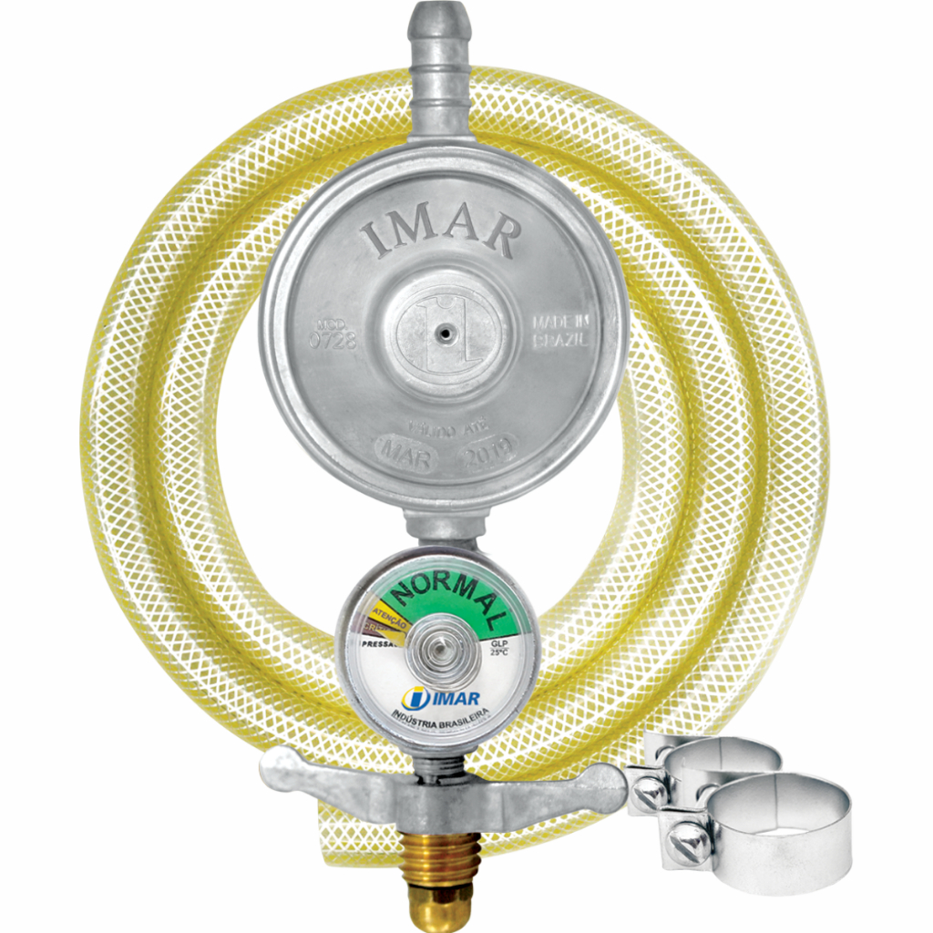 Kit Registro Regulador com Manômetro Gás 1kg/h => Mostra gás acabando
