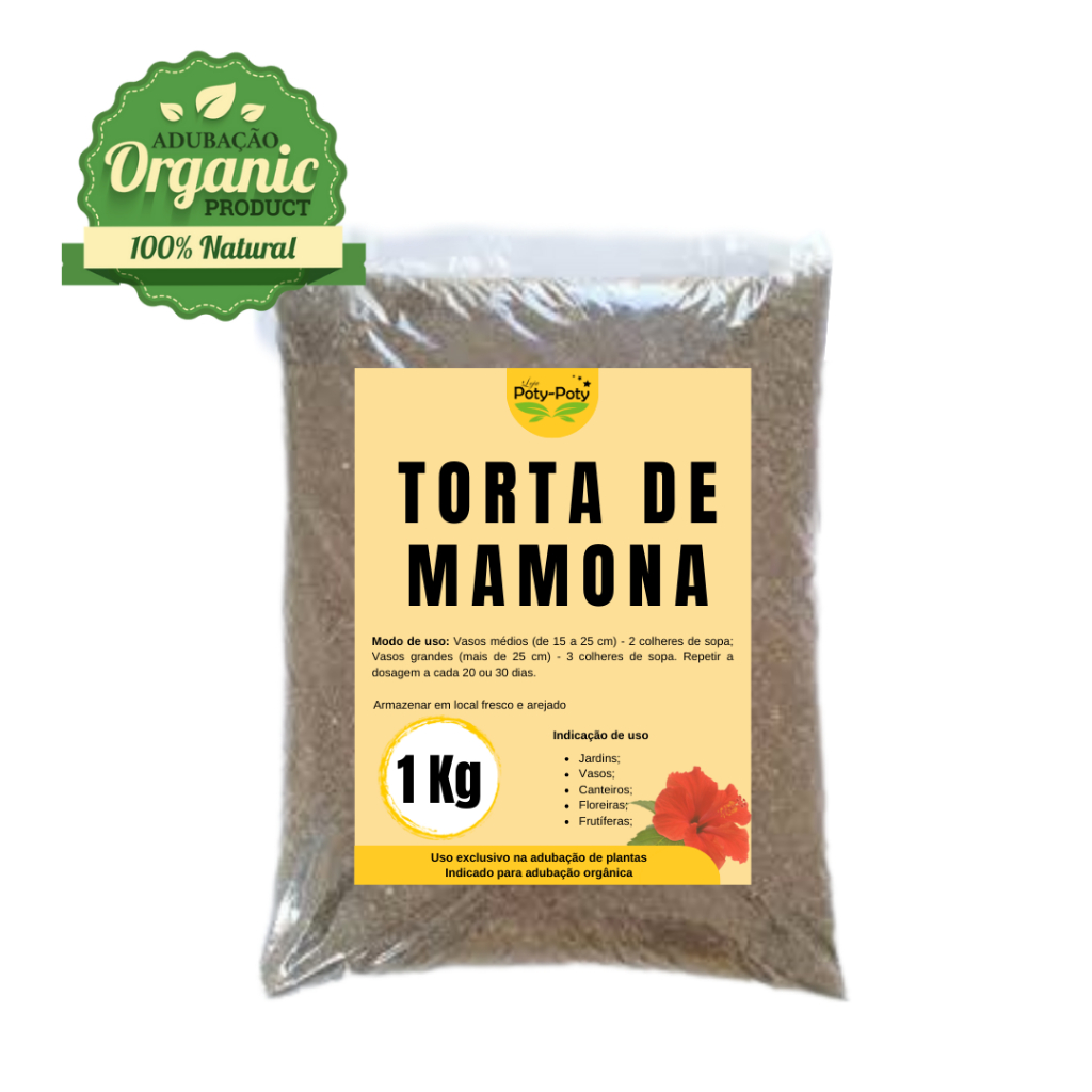 1 kg Torta de Mamona p/ Adubação Orgânica 100% Natural