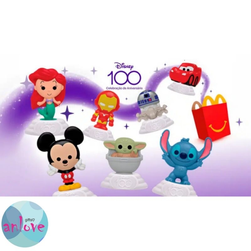 Brinquedos Disney 100 Coleção de Aniversário Mc Donald's Mc Lanche Feliz Lacrados