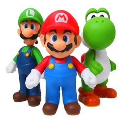 Kit 3 Bonecos Super Mario Luigi Yoshi Acabamento Perfeito em Oferta na Shopee