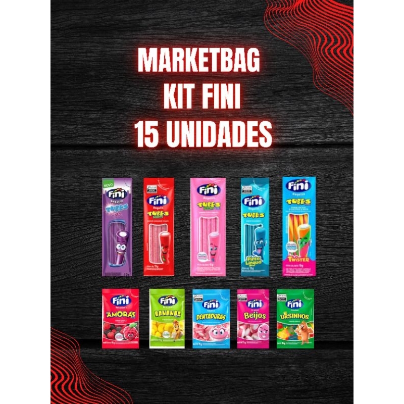 KIT BALA FINI SORTIDOS 15 UNIDADES 15g SABORES VARIADOS | Shopee Brasil