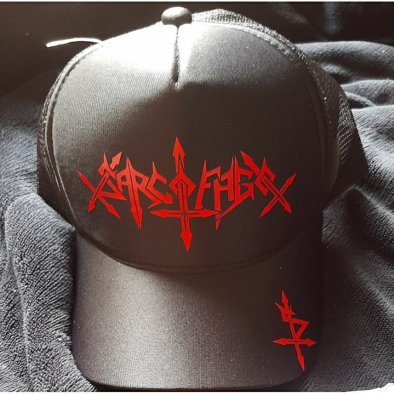 Boné Modelo Trucker (telinha) Sarcófago Black Metal