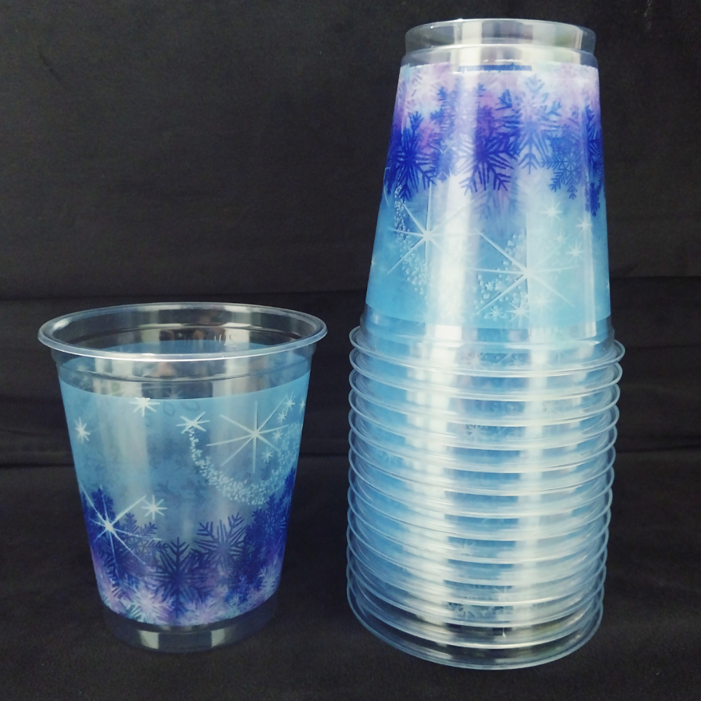 30 COPOS PERSONALIZADOS PLÁSTICO DESCARTÁVEL DECORAÇÃO PARA FESTA FROZEN NEVE 200 ML